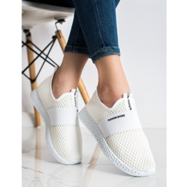 SHELOVET Slip-on sneakers med mesh vit 1