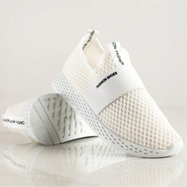 SHELOVET Slip-on sneakers med mesh vit 2