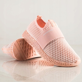 SHELOVET Slip-on sneakers med mesh rosa 1