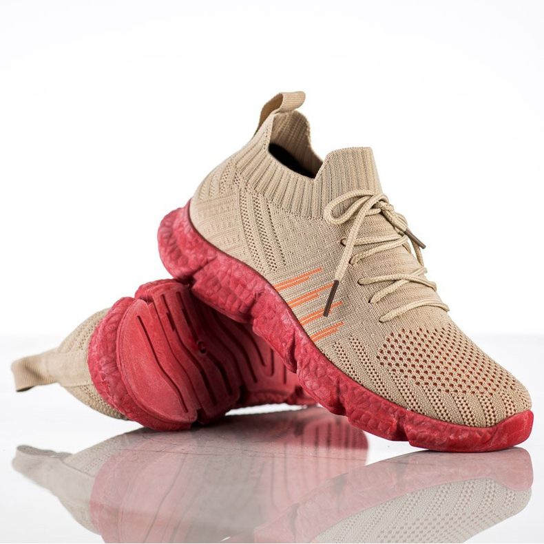 SHELOVET Openwork sneakers på plattformen beige 1