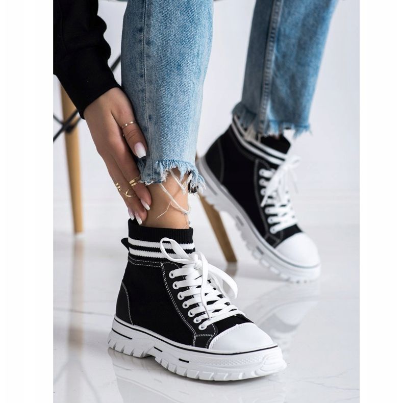 SHELOVET Snygga slip-on sneakers svart 1