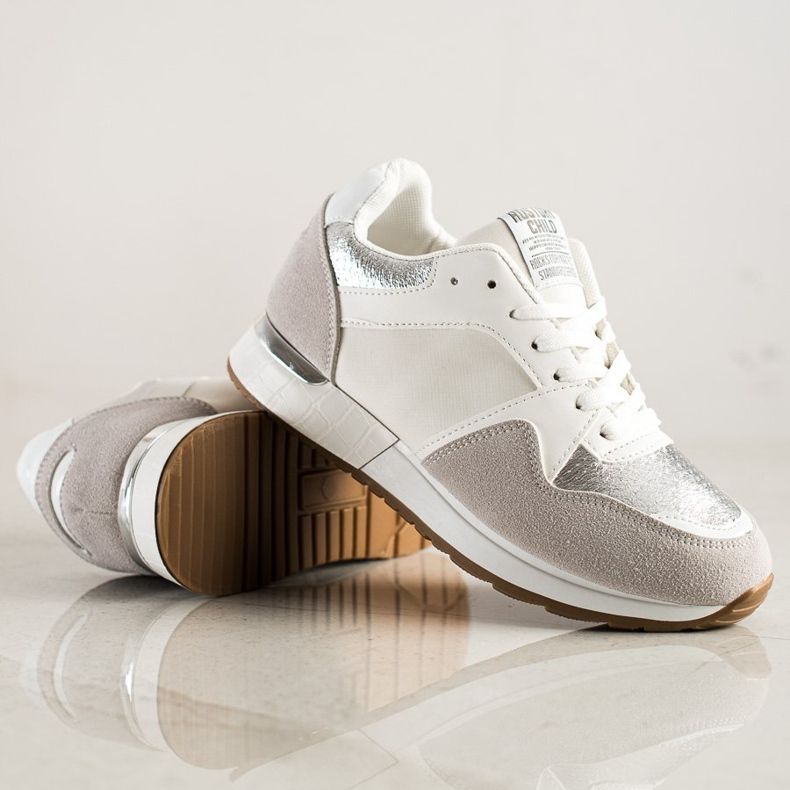 SHELOVET Snygga WHITE AND GREY sneakers vit grå 1