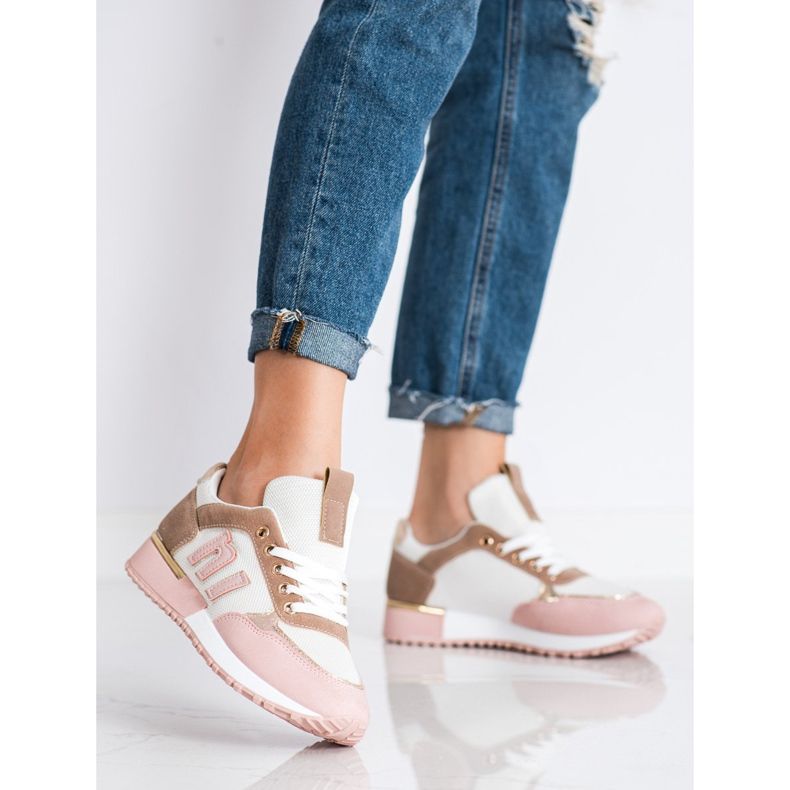 SHELOVET Sportskor med mesh rosa 1