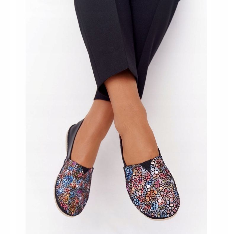 Kvinnors läder Maciejka 01930-87 Black Ballerinas svart mångfärgad 2