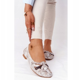 Kvinnors läderballerinor Maciejka 01358-44 Dirty Beige 2