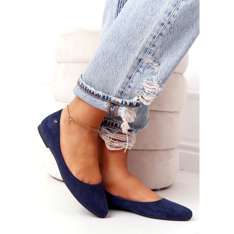 Mocka ballerinor Sergio Leone BL622 Marinblå 2