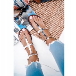 Lu Boo Silver Mirror Sandals Roman Japanese Lento 2