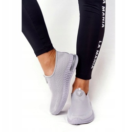 PS1 Kvinnors sportskor Slip-on Grey Var stretchiga grå 3