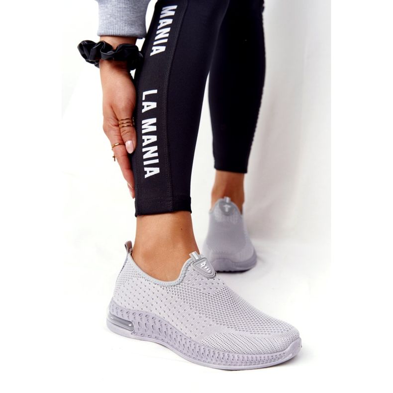 PS1 Kvinnors sportskor Slip-on Grey Var stretchiga grå 4