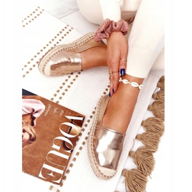 Läder Espadriller på en flätad sula Big Star HH274503 Golden gyllene 3