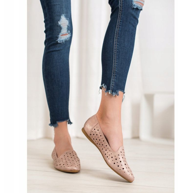 Kylie Openwork Lords rosa gul 1