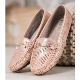 Kylie Glänsande loafers rosa 1