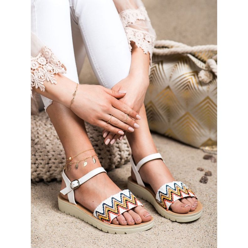 SHELOVET Casual sandaler vit 1