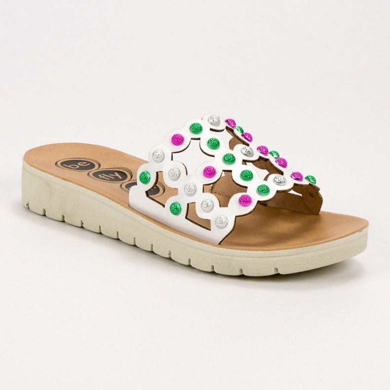 SHELOVET Casual tofflor för kvinnor vit mångfärgad 1