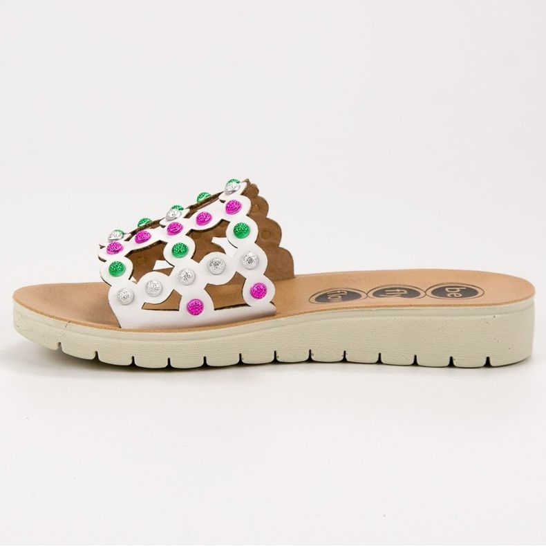 SHELOVET Casual tofflor för kvinnor vit mångfärgad 2