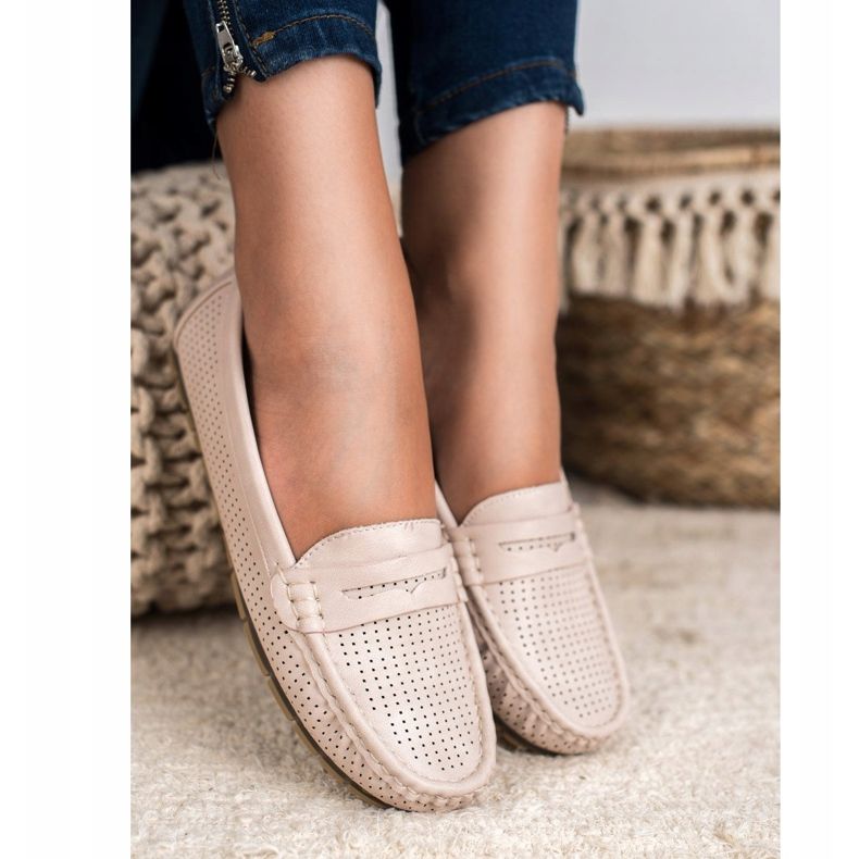 Kylie Openwork loafers beige 2