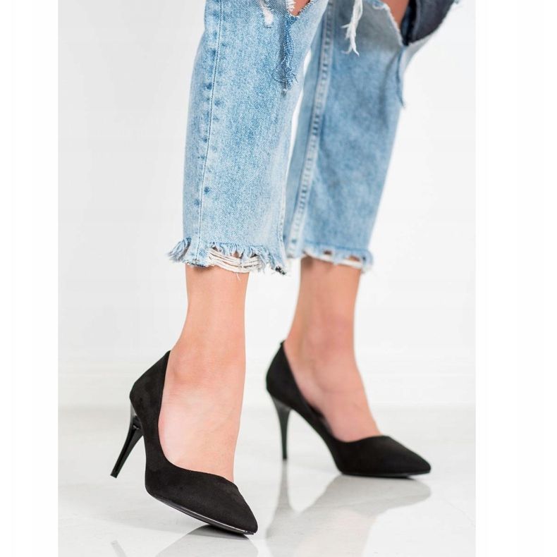 Kylie Klassiska mocka klackar svart 2