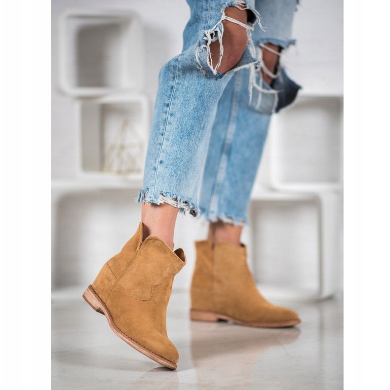 Bella Paris Cowboystövlar i mocka brun 1