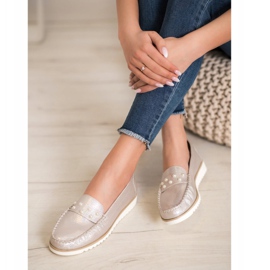 Sergio Leone Loafers med pärlor gyllene 1