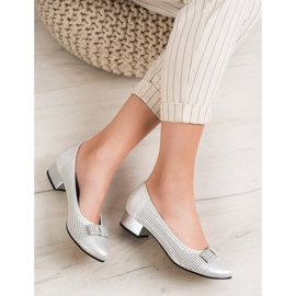 Goodin Openwork pumpar med en rosett grå 1