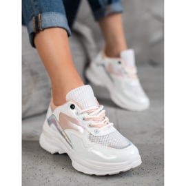 SHELOVET Snygga Eco Leather Sneakers vit mångfärgad 2