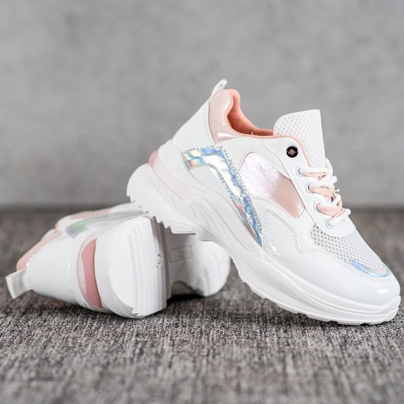 SHELOVET Snygga Eco Leather Sneakers vit mångfärgad 1