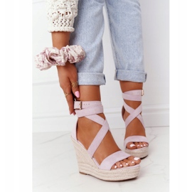 MSMG Sandaler med kil och flätad violett Lanzarote 2