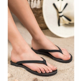 Flätade VINCEZA flip-flops svart 1