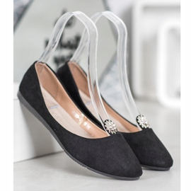 Svarta Ballerinor Med VINCEZA Prydnad 1