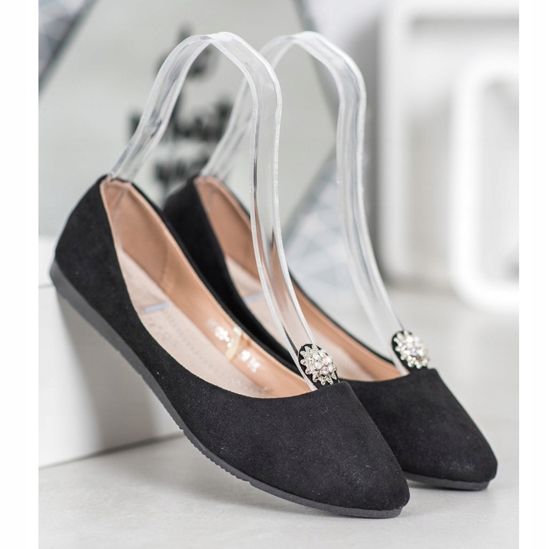 Svarta Ballerinor Med VINCEZA Prydnad 1