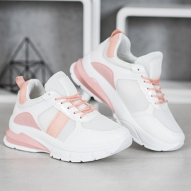 SHELOVET Snygga sneakers med mesh vit 2