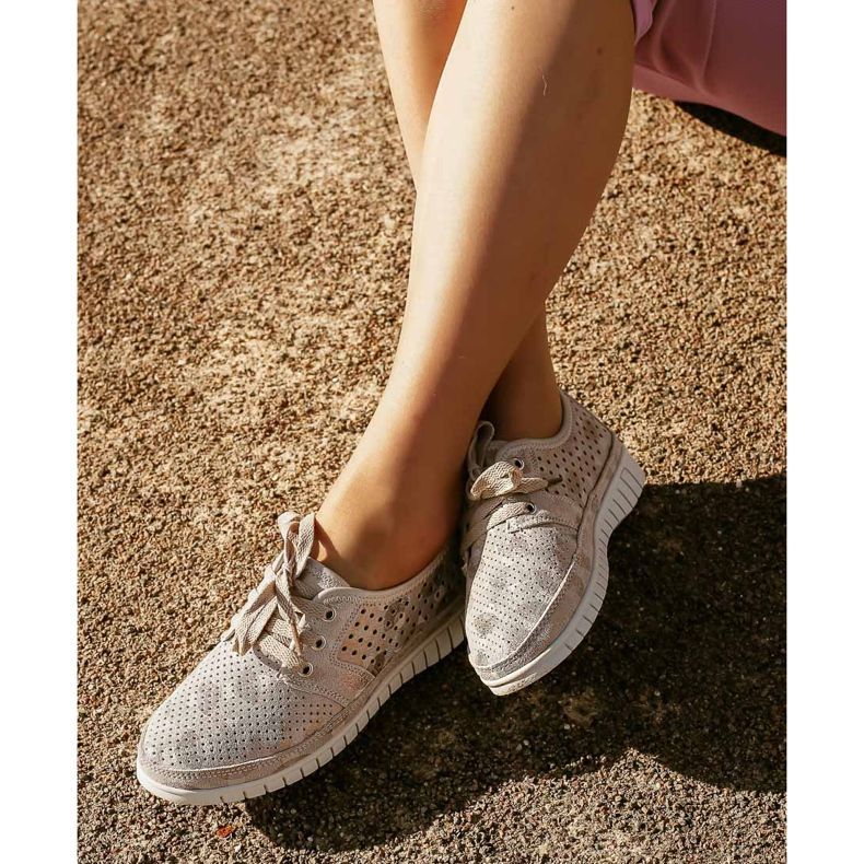 Kylie Läder Brogues på plattformen mångfärgad grå 2