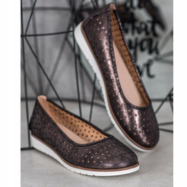 Kylie Openwork Ballerinas Med Glitter brun 1