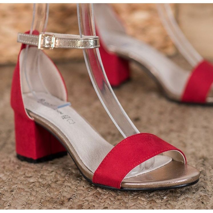 Goodin Eleganta sandaler på en bar röd gul 2