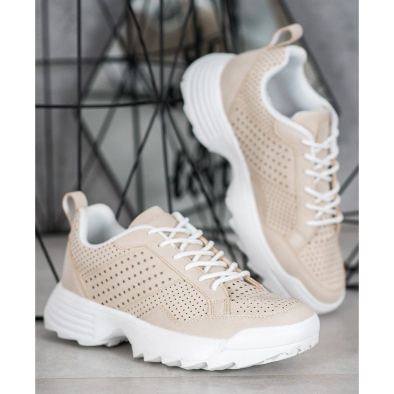 Kylie Lätta Openwork -sneakers beige 1