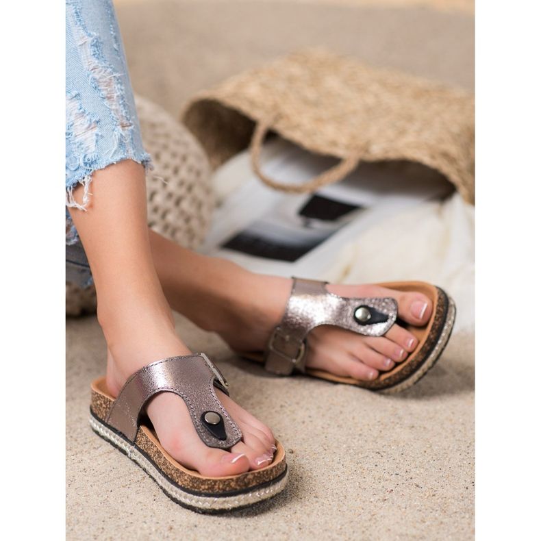 Flip-flops på VINCEZA-plattformen grå 1