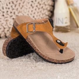 Bekväma VINCEZA flip-flops brun 1