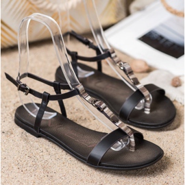 Sandaler med ett dekorativt VINCEZA -bälte svart 2