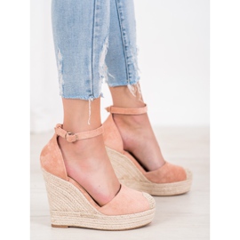 SHELOVET Snygg Espadrilles On Wedge rosa 1