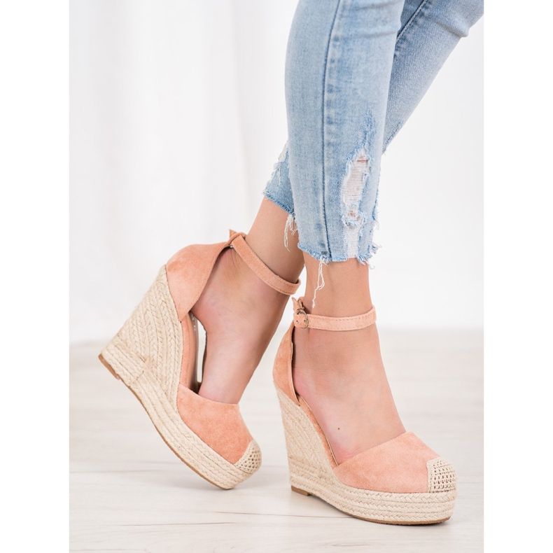 SHELOVET Snygg Espadrilles On Wedge rosa 2