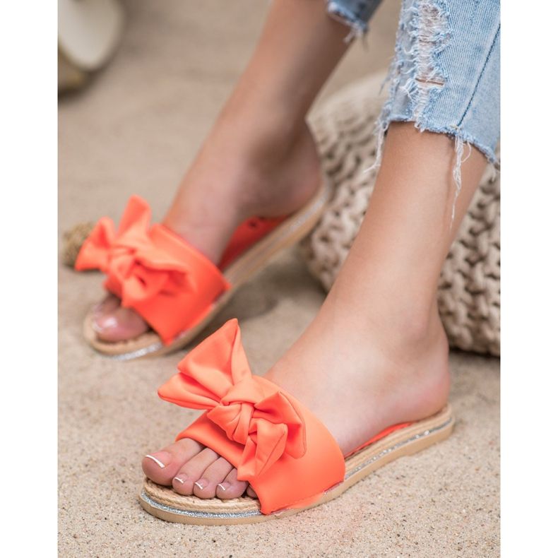 SHELOVET Snygga orange tofflor 2