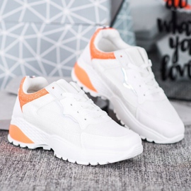 SHELOVET Sneakers Med Orange Insatser vit 1