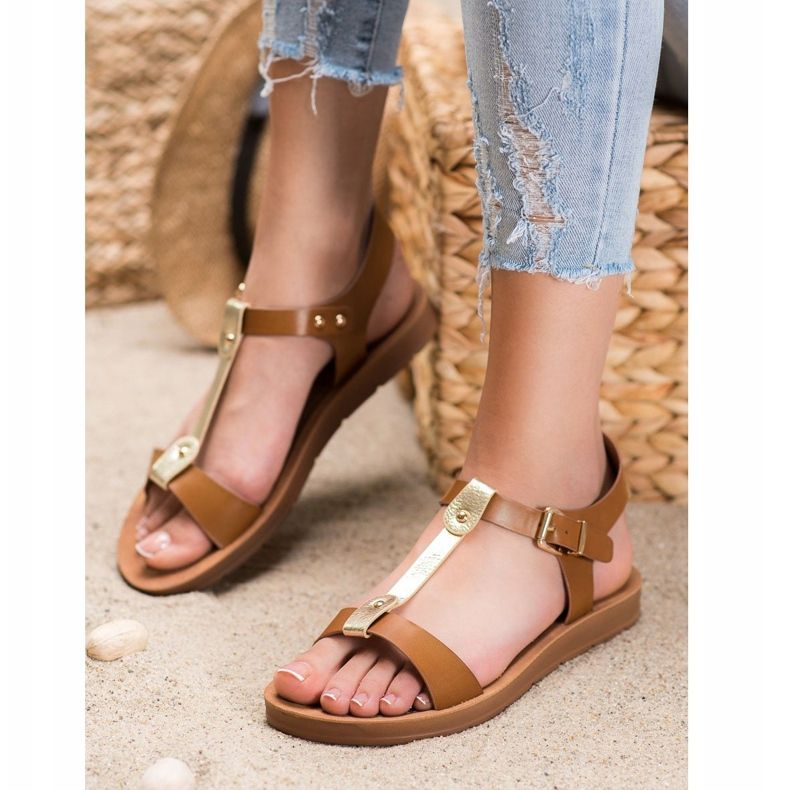 Filippo Bekväma sandaler brun gyllene 1