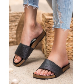 Filippo Svarta tofflor med glitter 2