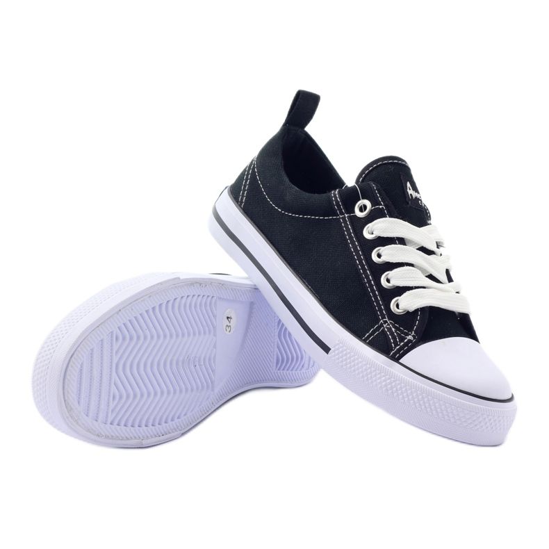 American Club Svarta amerikanska LH20 svarta sneakers vit 6