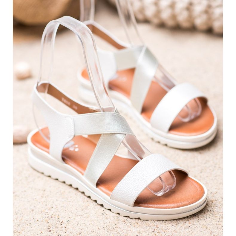 Weide Sandaler på plattformen vit grå 1