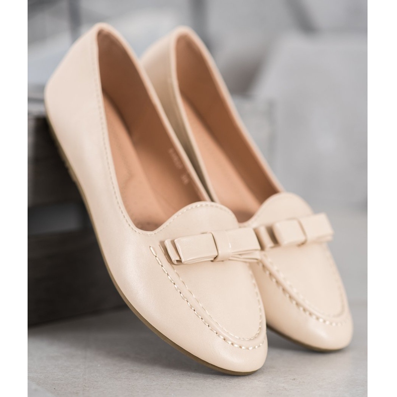 SHELOVET Beige Lords med ekoläder 1