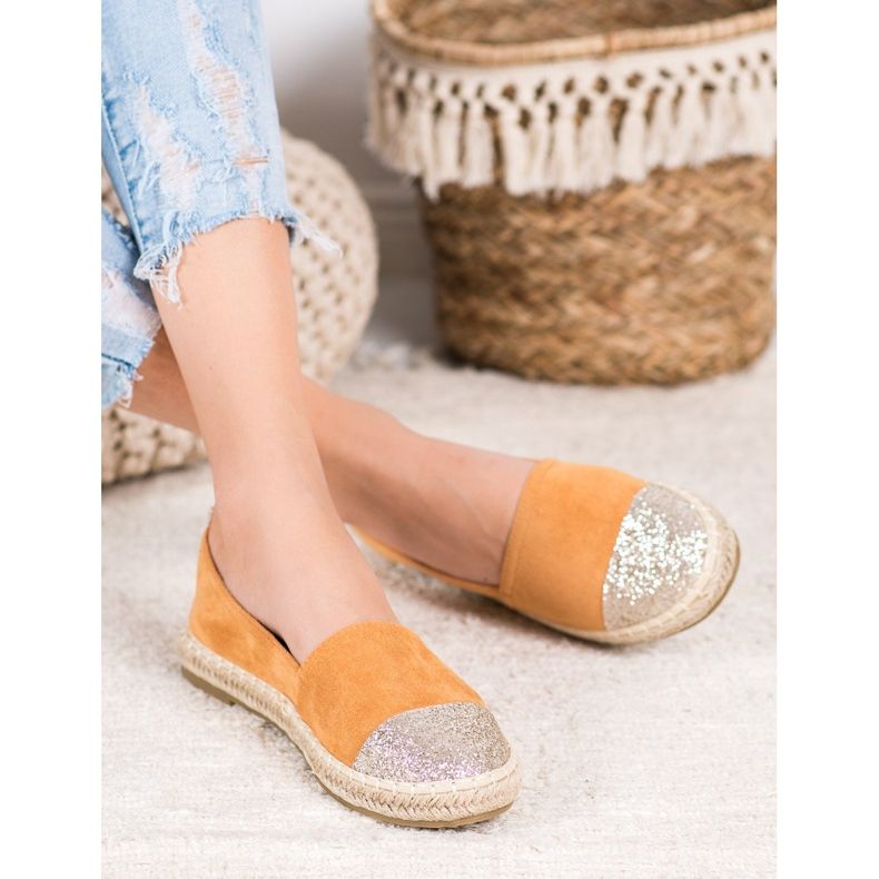 Seastar Espadriller med glitter orange gul 1