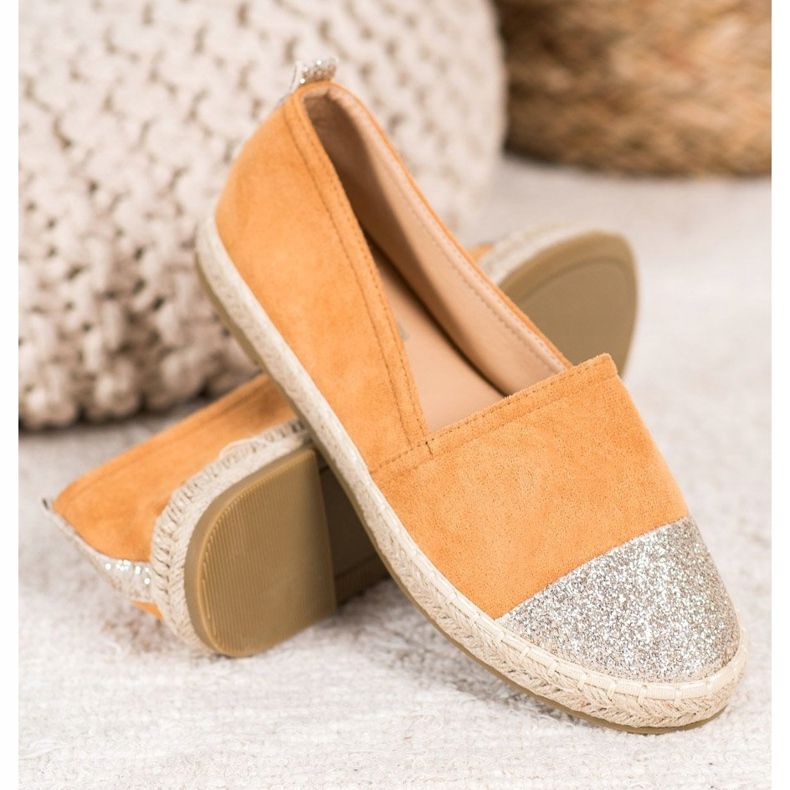 Seastar Espadriller med glitter orange gul 2
