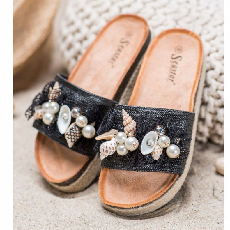 Seastar Snygga tofflor med mesh svart 1